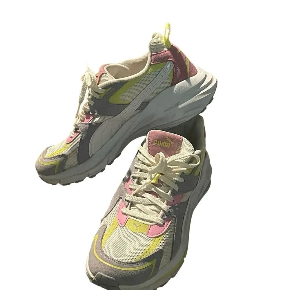Puma Women's Pink and Yellow Sneakers size 8.5 medium excellent condition